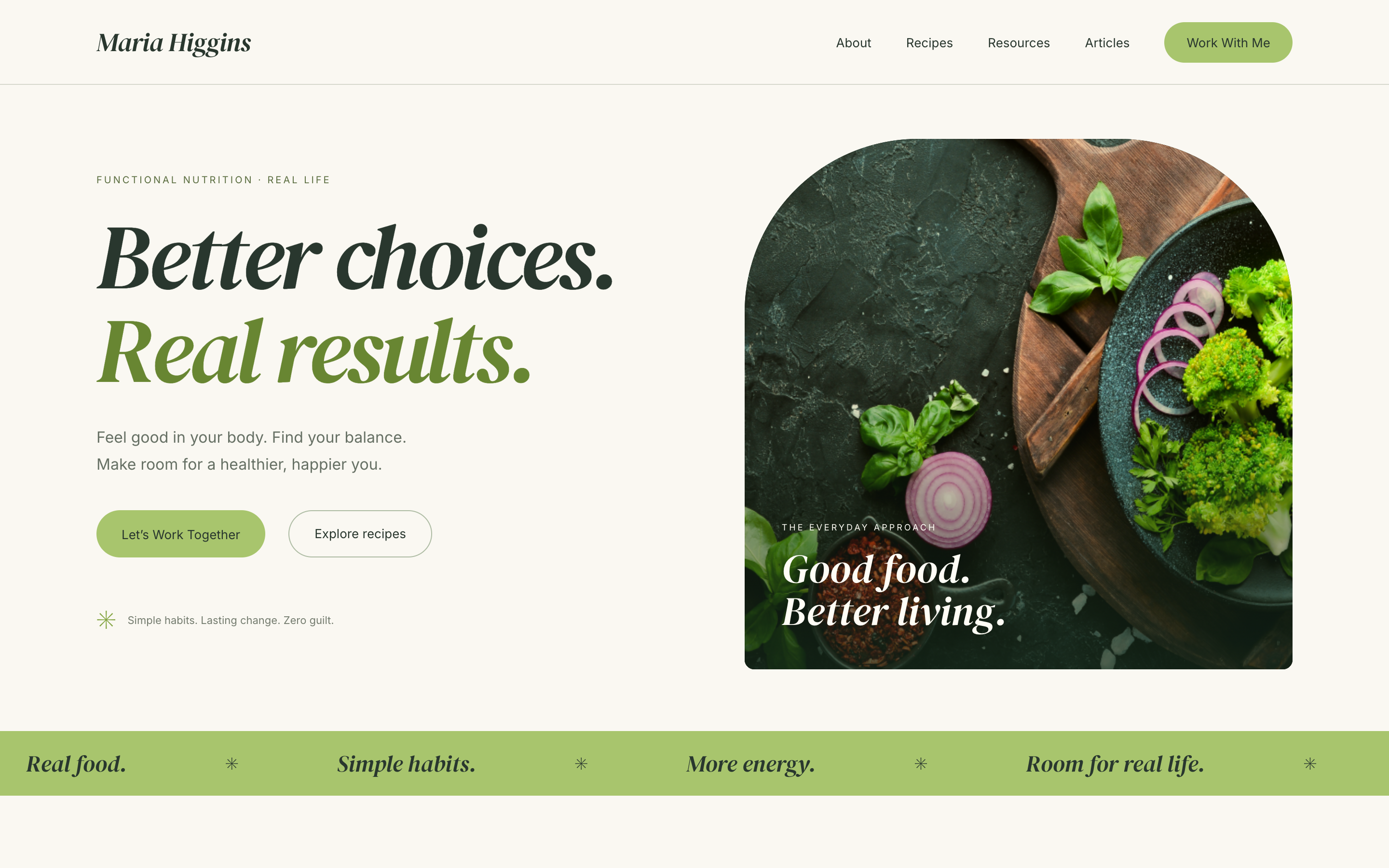 VC Nutrition desktop homepage showing the redesigned navigation and coaching invitation.