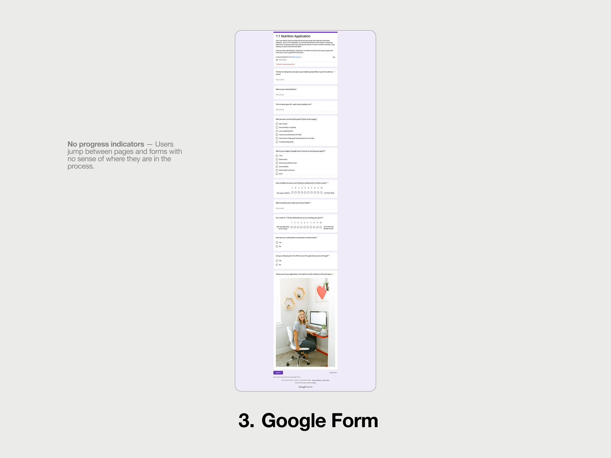 Audit capture of the original external Google Form.